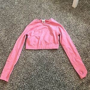 Gymshark vital seamless long sleeve crop top, pink, medium